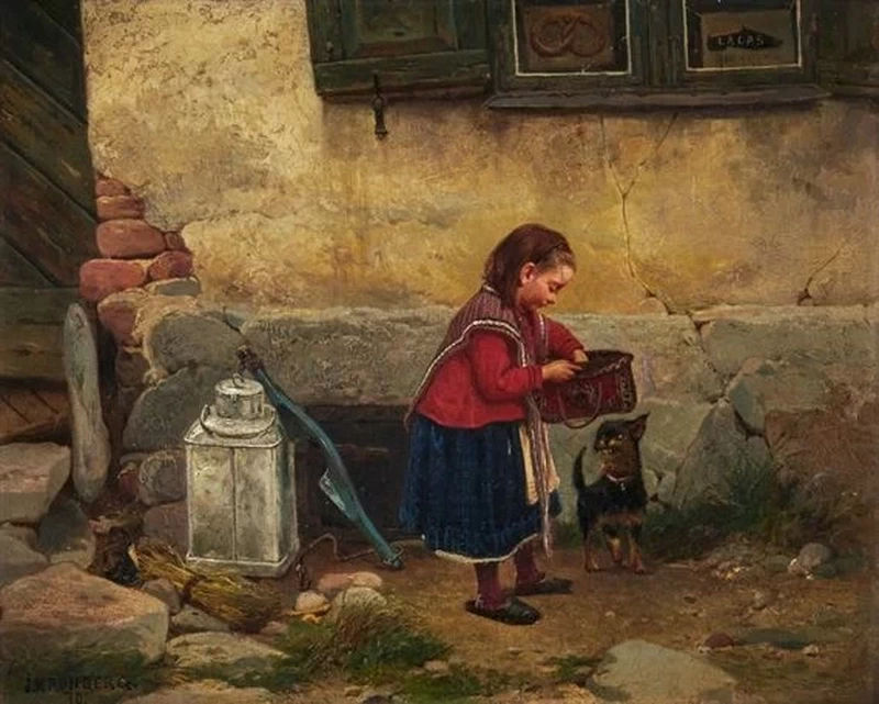Ragazza con cane, 1870